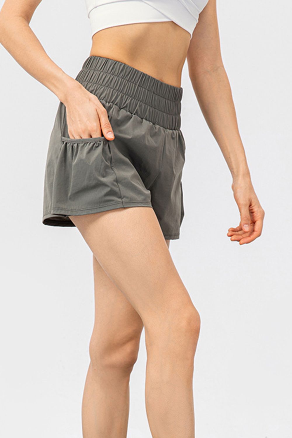 Elastic Waist Pocketed Active Shorts - Pahabu - Women's Clothing & Shop