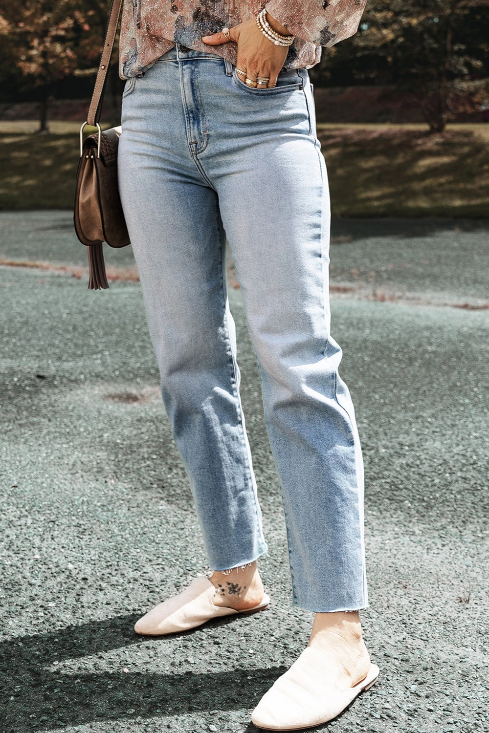 High Waist Straight Jeans with Pockets - Pahabu - Women's Clothing & Shop
