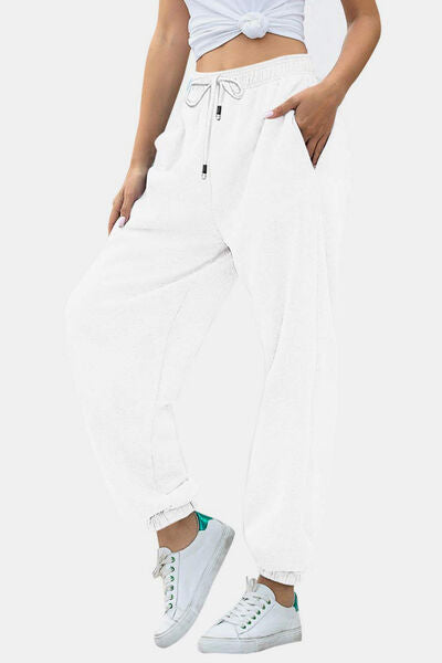 Elastic Waist Joggers with Pockets - Pahabu - Women's Clothing & Shop