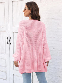 Open Front Dropped Shoulder Longline Cardigan - Pahabu - Women's Clothing & Shop