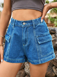 High Waist Denim Shorts with Pockets - Pahabu - Women's Clothing & Shop
