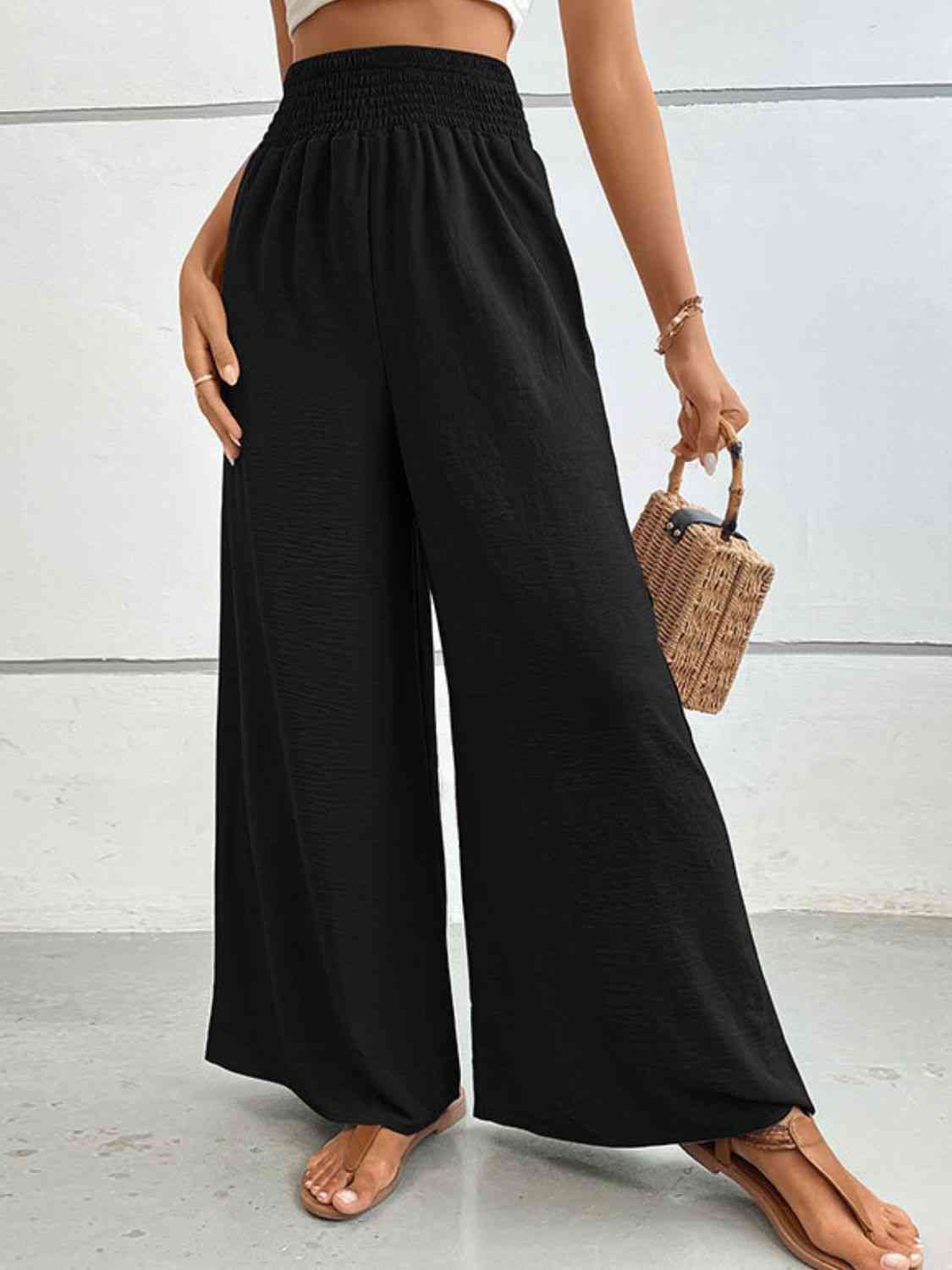 Perfee Wide Waistband Relax Fit Long Pants - Pahabu - Women's Clothing & Shop