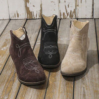 Block Heel Ankle Boots - Pahabu - Women's Clothing & Shop