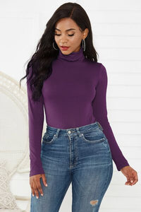 Turtleneck Long Sleeve Bodysuit - Pahabu - Women's Clothing & Shop