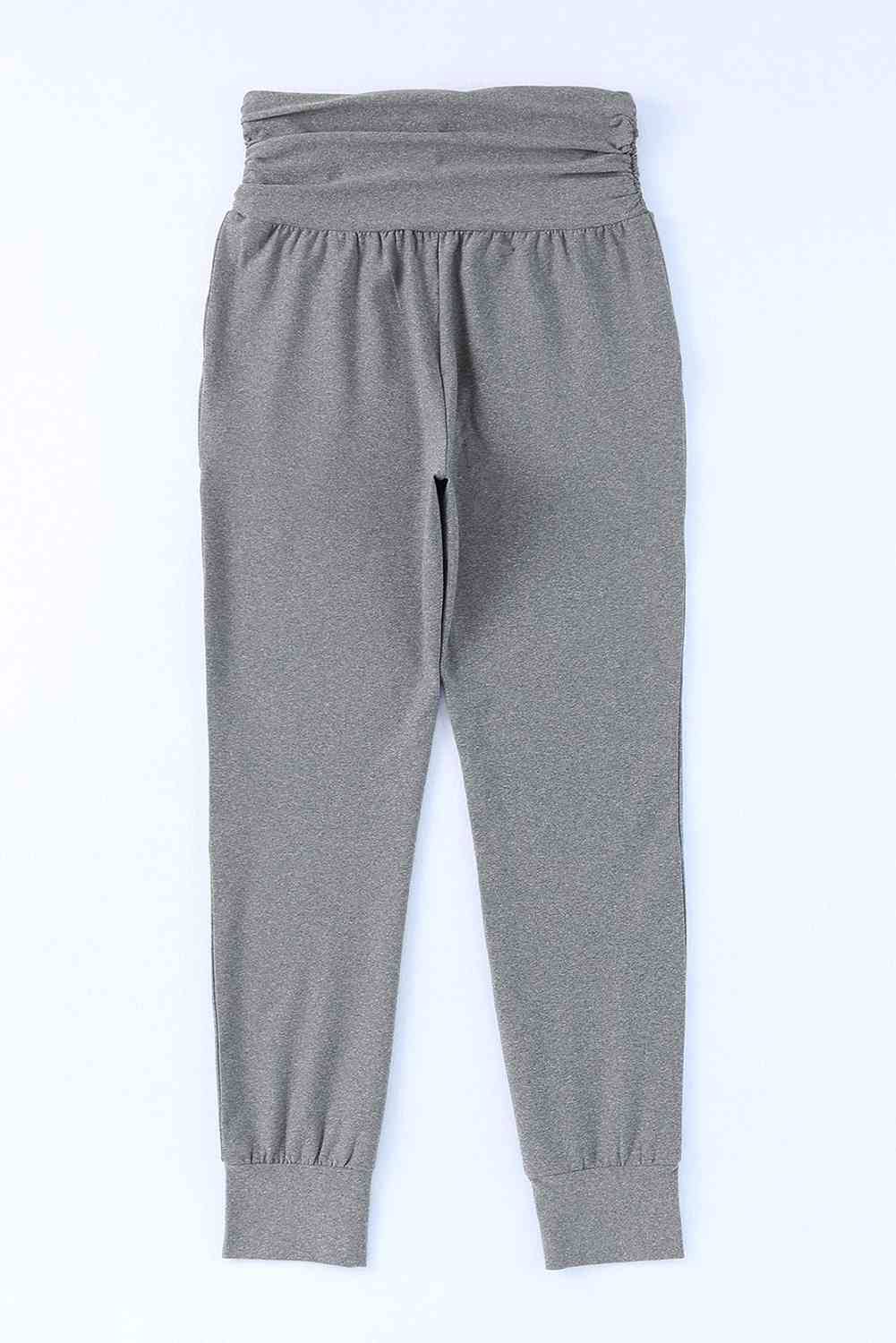 High-Rise Wide Waistband Joggers - Pahabu - Women's Clothing & Shop