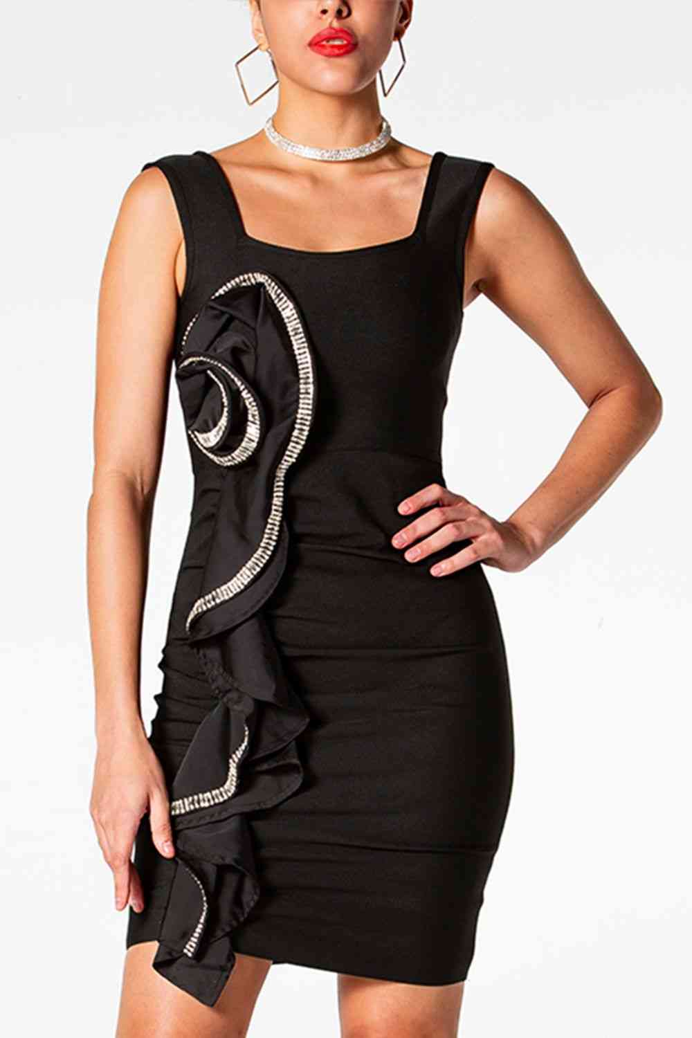 Square Neck Ruffled Sleeveless Mini Dress - Pahabu - Women's Clothing & Shop
