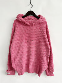 Drawstring Long Sleeve Hooded Sweater - Pahabu - Women's Clothing & Shop