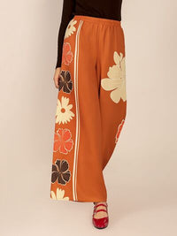Printed Elastic Waist Wide Leg Pants - Pahabu - Women's Clothing & Shop
