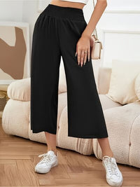 Elastic Waist Wide Leg Pants - Pahabu - Women's Clothing & Shop
