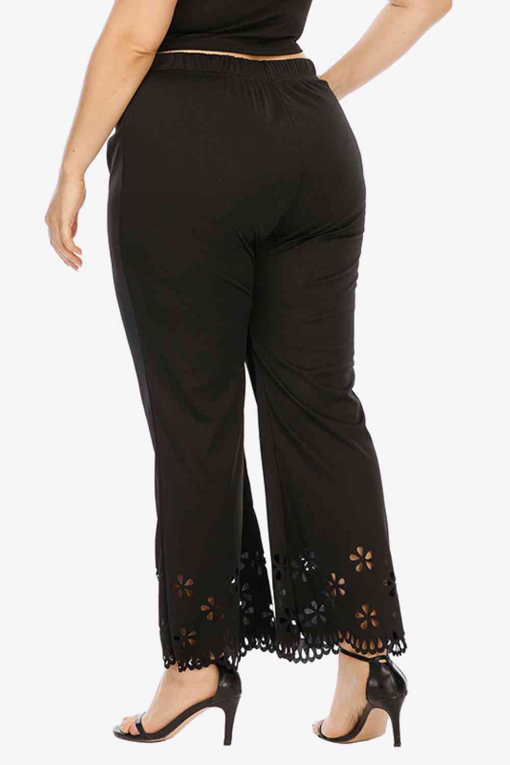 Plus Size Openwork Elastic Waist Pants - Pahabu - Women's Clothing & Shop