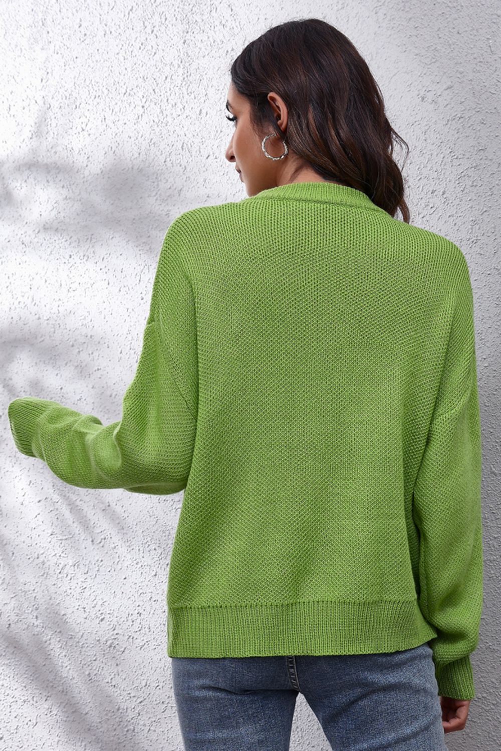 Flower Graphic Drop Shoulder Sweater - Pahabu - Women's Clothing & Shop