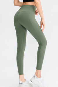 Wide Waistband Slim Fit Long Sports Pants - Pahabu - Women's Clothing & Shop