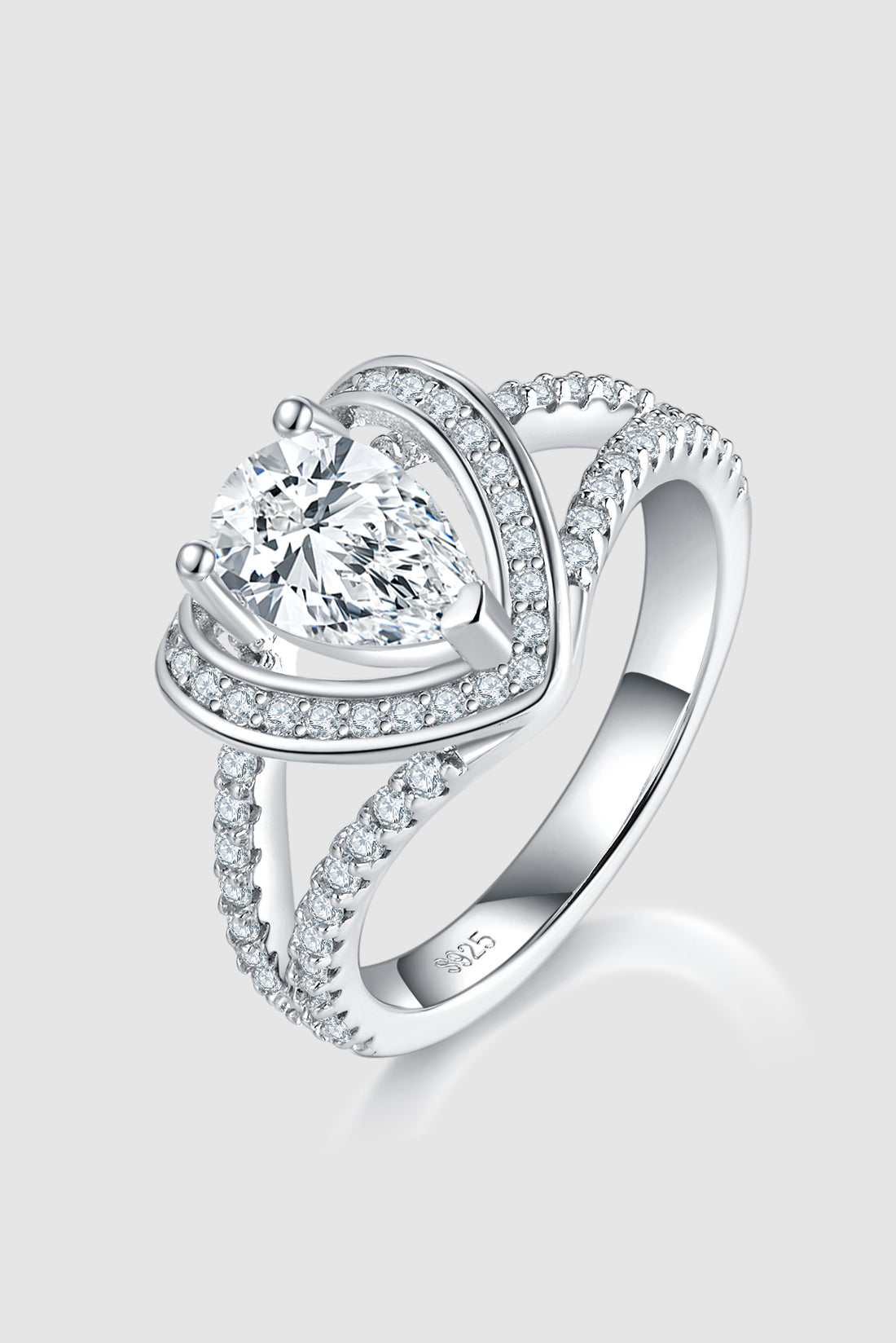 1 Carat Moissanite 925 Sterling Silver Heart Ring - Pahabu - Women's Clothing & Shop