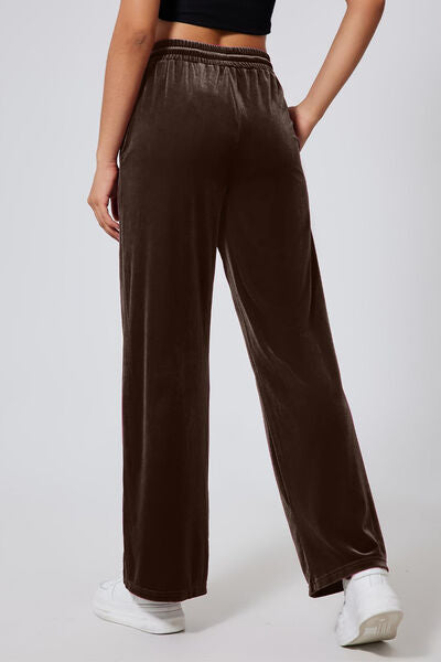 Drawstring Elastic Waist Straight Leg Pants - Pahabu - Women's Clothing & Shop