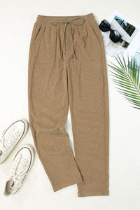 Drawstring Straight Pants with Pockets - Pahabu - Women's Clothing & Shop
