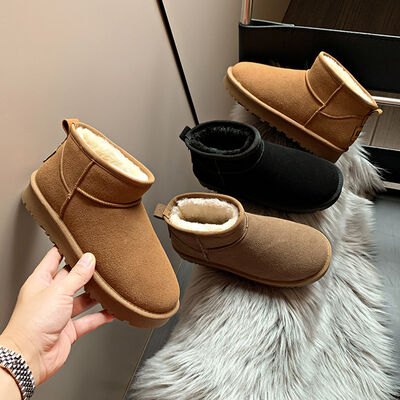 Faux Fur Round Toe Platform Boots - Pahabu - Women's Clothing & Shop