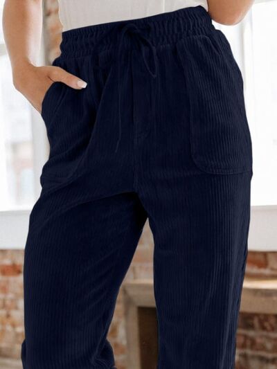 Drawstring Pants with Pockets - Pahabu - Women's Clothing & Shop