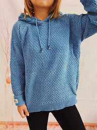 Drawstring Long Sleeve Hooded Sweater - Pahabu - Women's Clothing & Shop