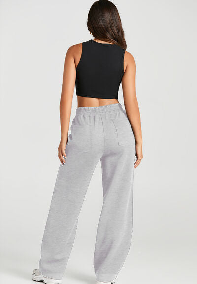 Elastic Waist Sweatpants with Pockets - Pahabu - Women's Clothing & Shop