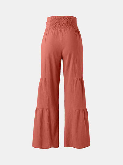 Tied Ruched Wide Leg Pants - Pahabu - Women's Clothing & Shop