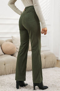 Pocketed High Waist Straight Leg Pants - Pahabu - Women's Clothing & Shop