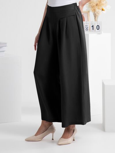 FAM-FAM Wide Leg Elastic Waist Pants - Pahabu - Women's Clothing & Shop