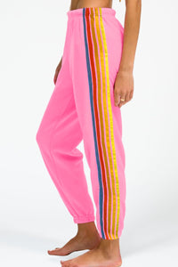 Contrast Striped Elastic Waist Active Pants - Pahabu - Women's Clothing & Shop