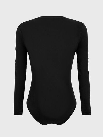 Round Neck Long Sleeve Bodysuit - Pahabu - Women's Clothing & Shop