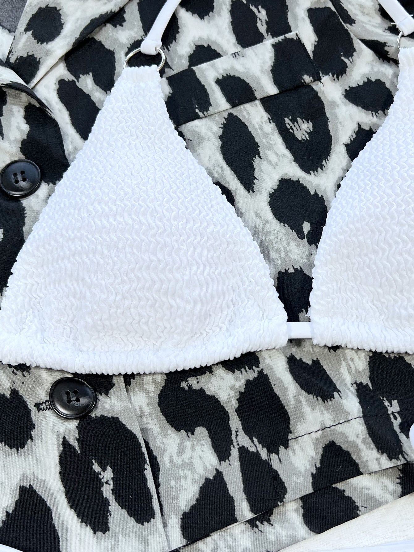 Textured Halter Neck Tie Side Bikini Set - Pahabu - Women's Clothing & Shop