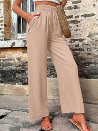Tied High Waist Wide Leg Pants with Pockets - Pahabu - Women's Clothing & Shop