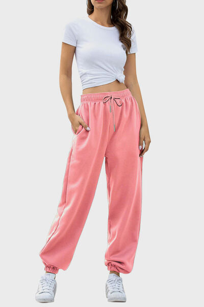 Elastic Waist Joggers with Pockets - Pahabu - Women's Clothing & Shop