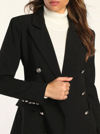 Lapel Collar Long Sleeve Blazer - Pahabu - Women's Clothing & Shop