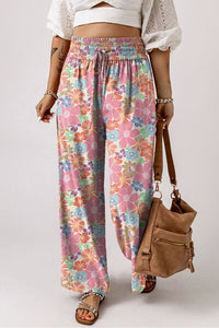 Drawstring Printed Wide Leg Pants - Pahabu - Women's Clothing & Shop
