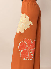 Printed Elastic Waist Wide Leg Pants - Pahabu - Women's Clothing & Shop
