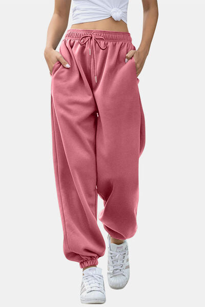 Elastic Waist Joggers with Pockets - Pahabu - Women's Clothing & Shop