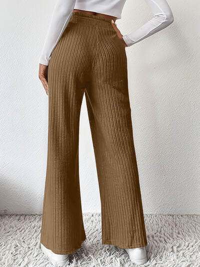 Ribbed High Waist Pants - Pahabu - Women's Clothing & Shop
