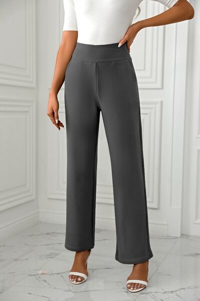 High Waist Straight Leg Pants - Pahabu - Women's Clothing & Shop