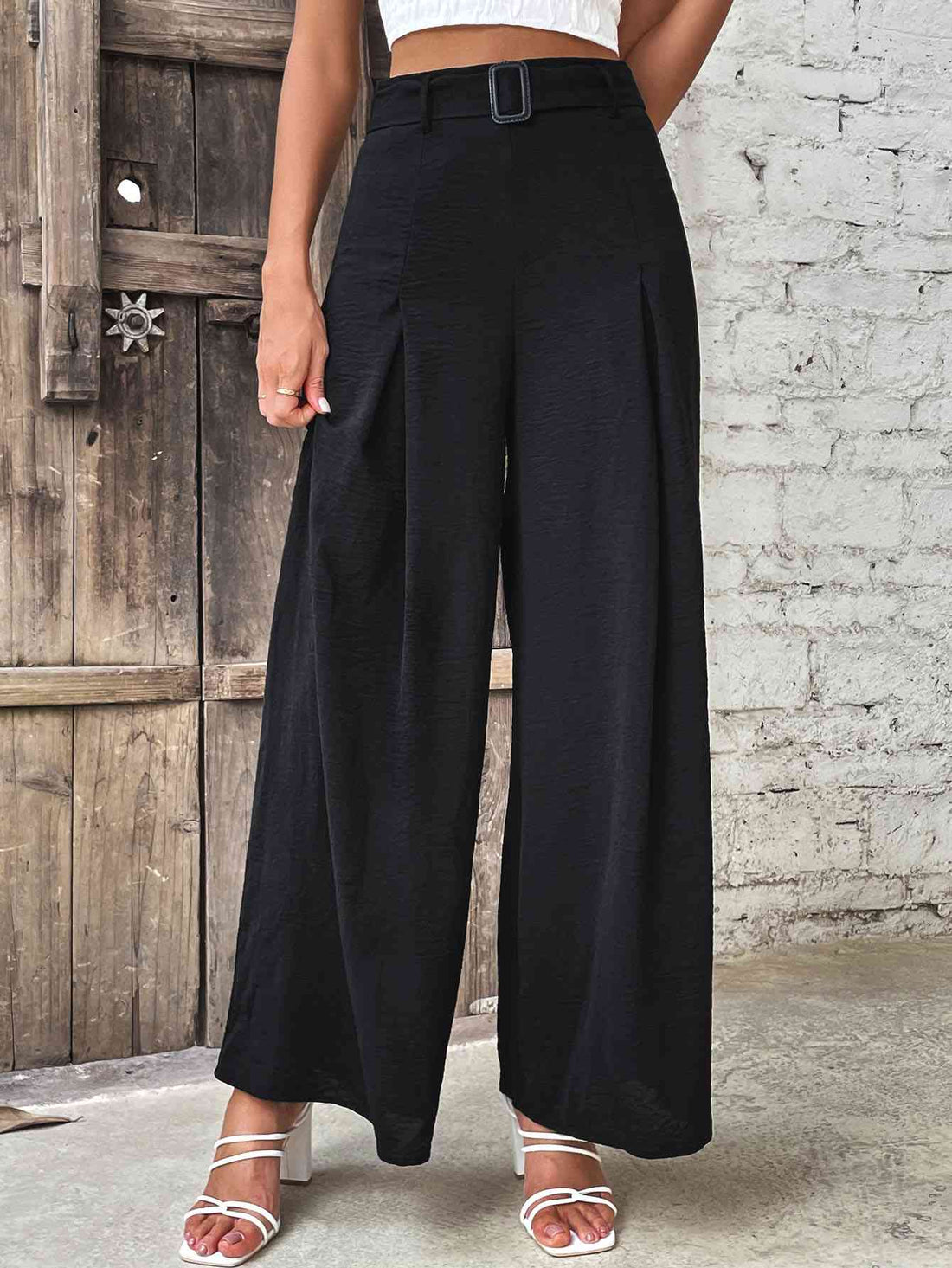 Perfee Ruched High Waist Wide Leg Pants - Pahabu - Women's Clothing & Shop