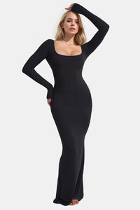 Basic Bae Built-In Shapewear Square Neck Long Sleeve Maxi Dress - Pahabu - Women's Clothing & Shop