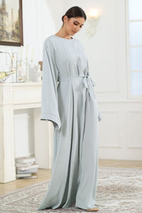 Round Neck Kimono Sleeve Tie Waist Dress - Pahabu - Women's Clothing & Shop