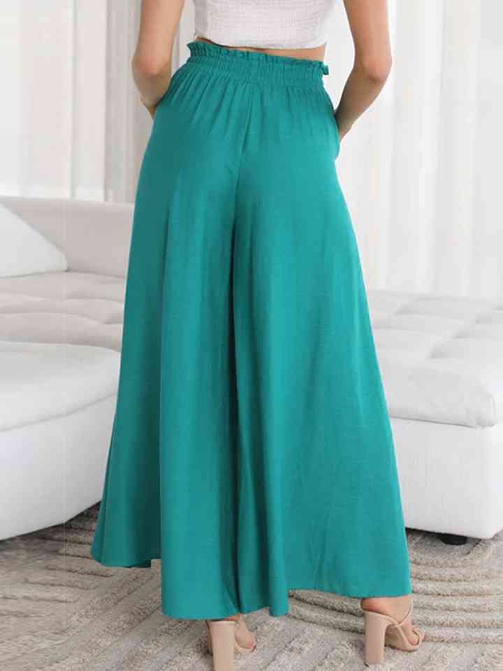 Drawstring Waist Wide Leg Pants - Pahabu - Women's Clothing & Shop