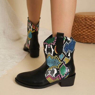 PU Leather Color Block Boots - Pahabu - Women's Clothing & Shop