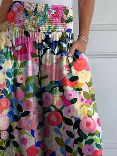 Full Size Smocked Wide Leg Pants with Pockets - Pahabu - Women's Clothing & Shop