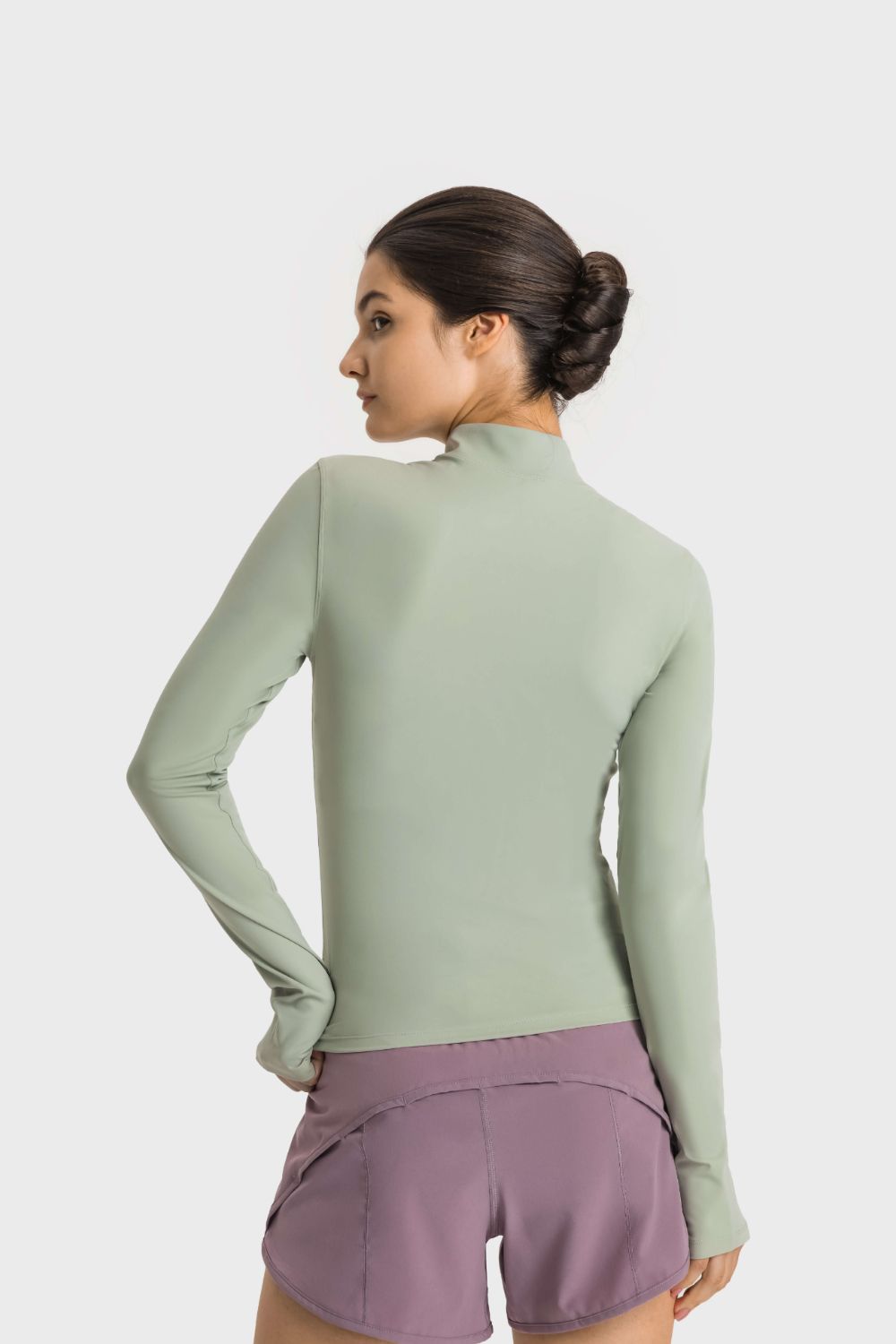 Millennia Half Zip Thumbhole Sleeve Sports Top - Pahabu - Women's Clothing & Shop