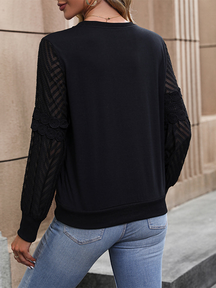Perfee Round Neck Long Sleeve Blouse - Pahabu - Women's Clothing & Shop