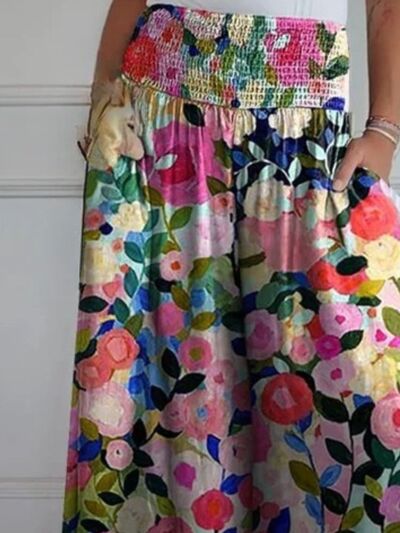 Full Size Smocked Wide Leg Pants with Pockets - Pahabu - Women's Clothing & Shop