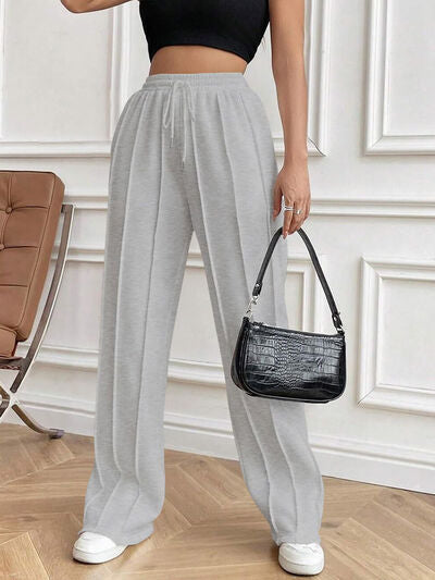 Drawstring Elastic Waist Pants with Pockets - Pahabu - Women's Clothing & Shop