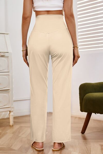 High Waist Wide Leg Pants with Pockets - Pahabu - Women's Clothing & Shop