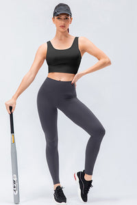 Wide Waistband Slim Fit Active Leggings - Pahabu - Women's Clothing & Shop