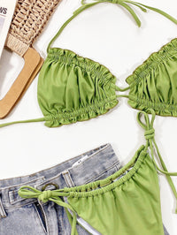 Frill Trill Halter Neck Bikini Set - Pahabu - Women's Clothing & Shop